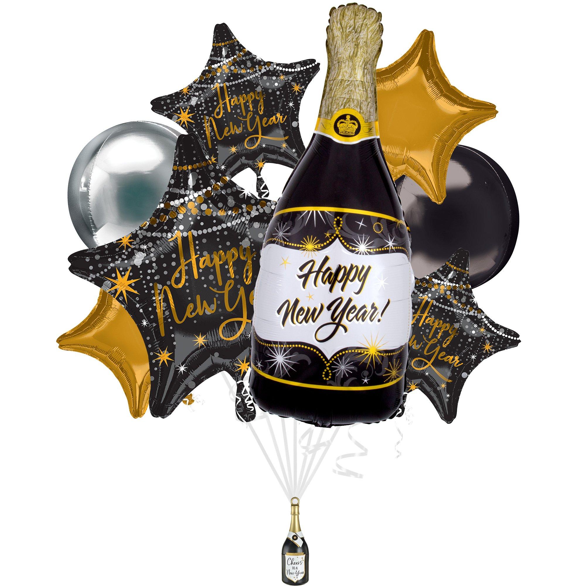 Midnight Hour Happy New Year Star Foil Balloon Bouquet